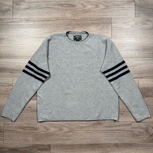 Men’s Vintage Y2K American Eagle Cotton Blend Knit Striped Sleeve Sweater Size L